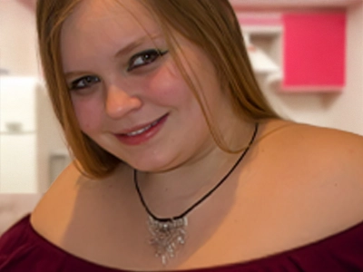 Large BBW girl in a red top, looking stunning